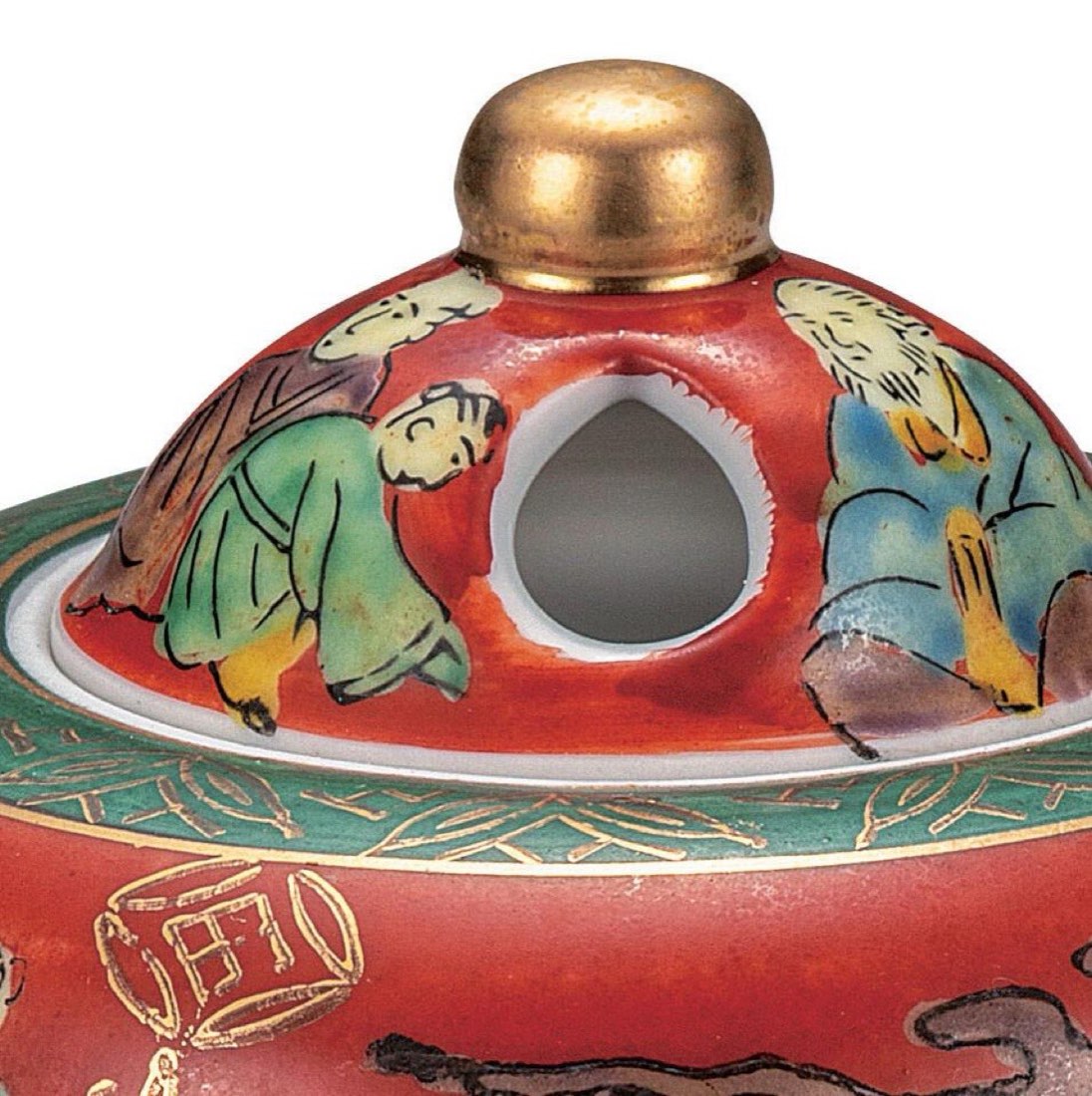 Japanese Incense Burner, Kutani Ware Mokubei Porcelain Koro, Japanese Ceramic Decor — view 4