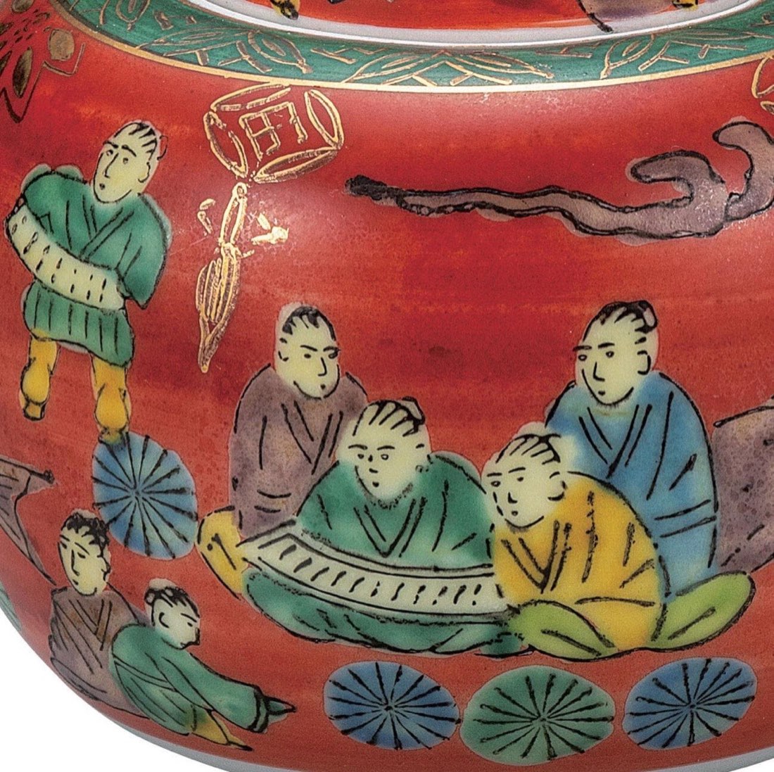 Japanese Incense Burner, Kutani Ware Mokubei Porcelain Koro, Japanese Ceramic Decor — view 5