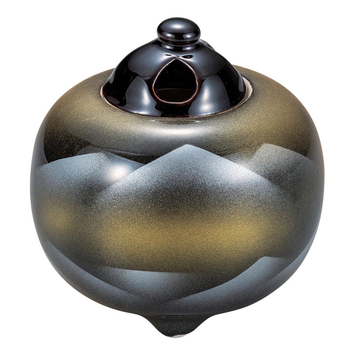 Japanese Incense Burner, Kutani Ware Mountain Porcelain Koro, Zen Home Decor — view 4