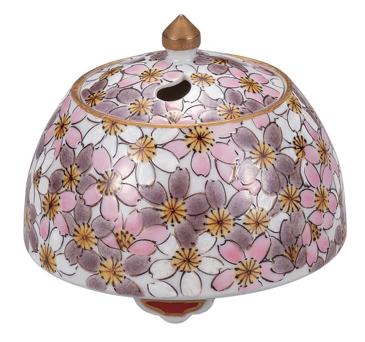 Japanese Incense Burner, Kutani Ware Sakura Porcelain Koro, Incense Holder, Made in Japan — view 7