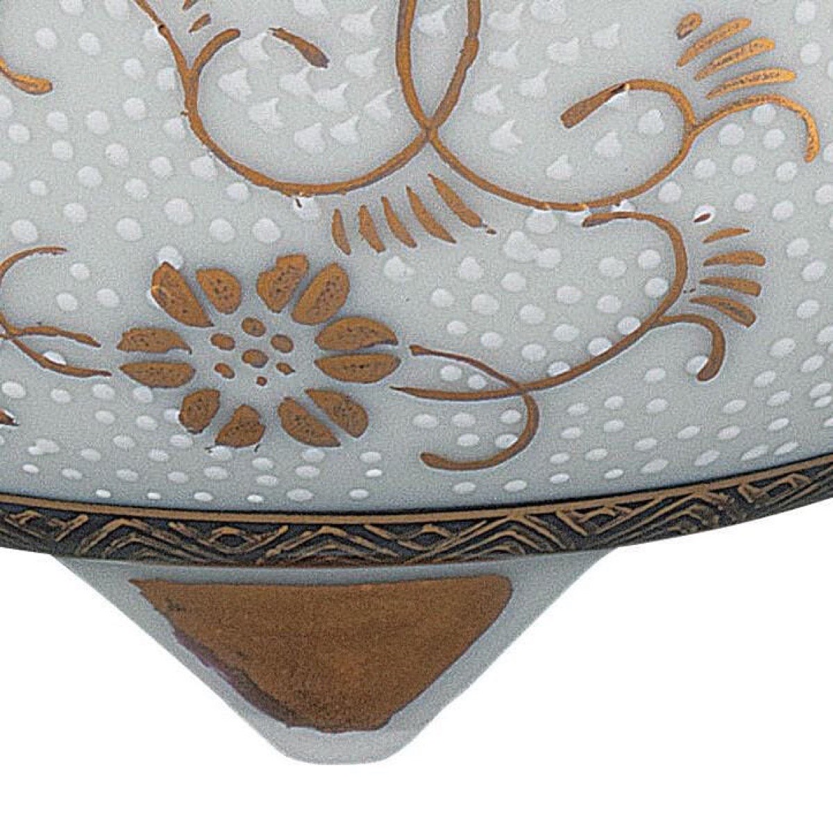 Japanese Incense Burner, Kutani Ware White Dot Clematis Koro, Tea Room Decor — view 6