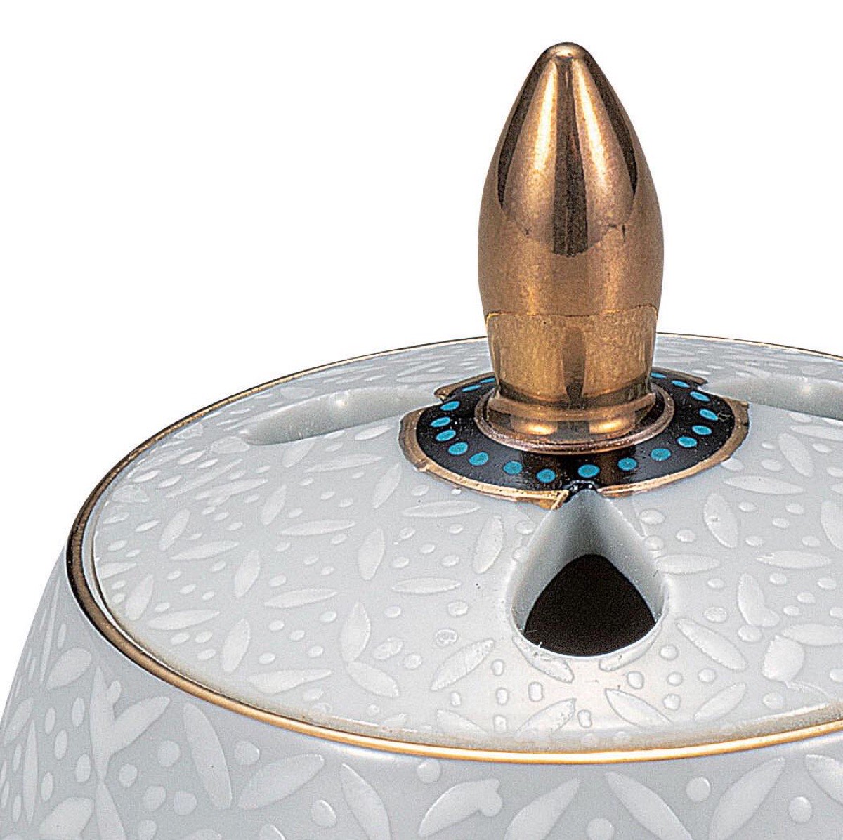 Japanese Incense Burner, Kutani Ware White Shippo Porcelain Koro, Tea Room Decor — view 4