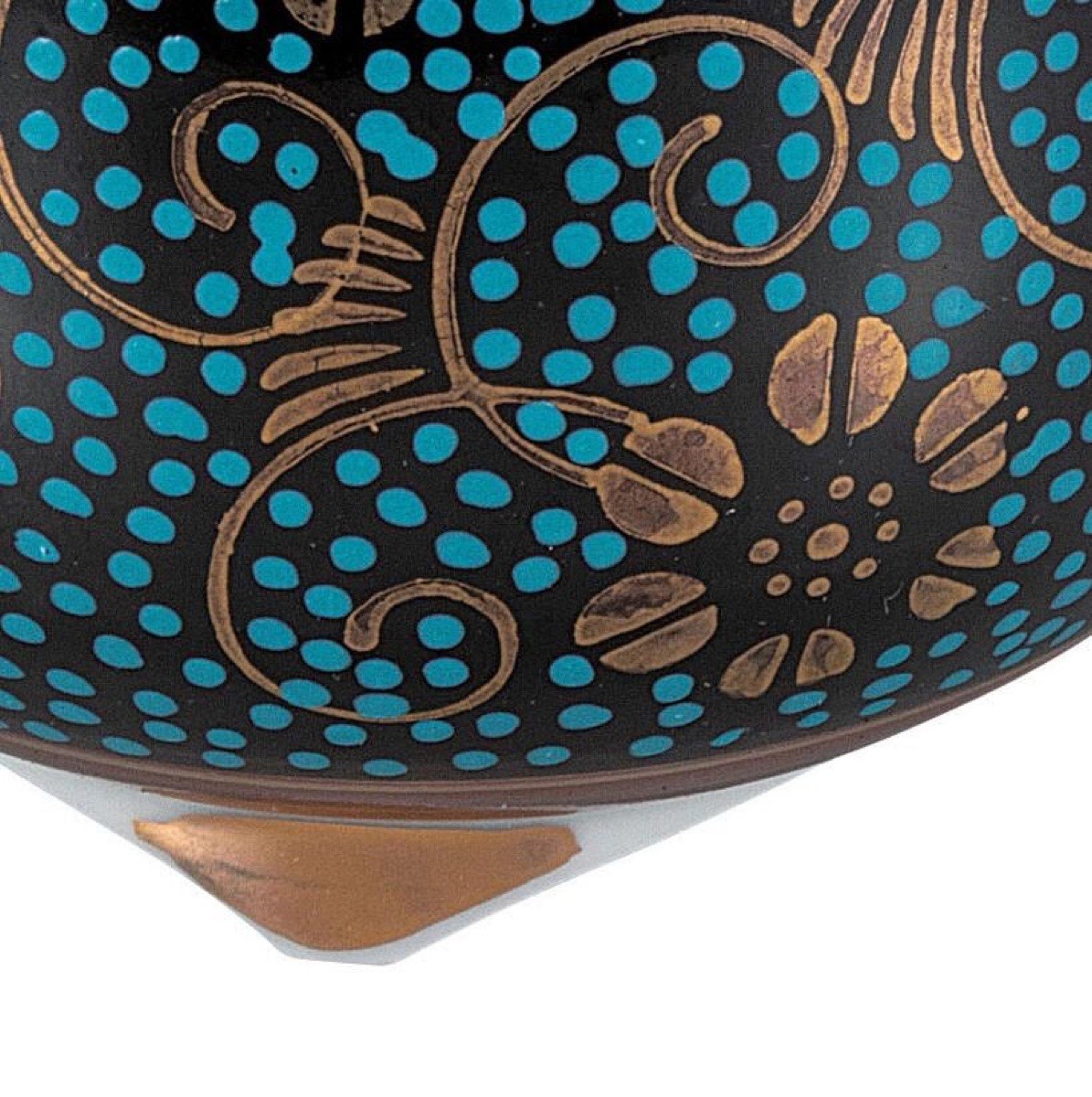 Japanese Incense Burner, Mini Kutani Ware Blue Dot Clematis Porcelain Koro — view 7