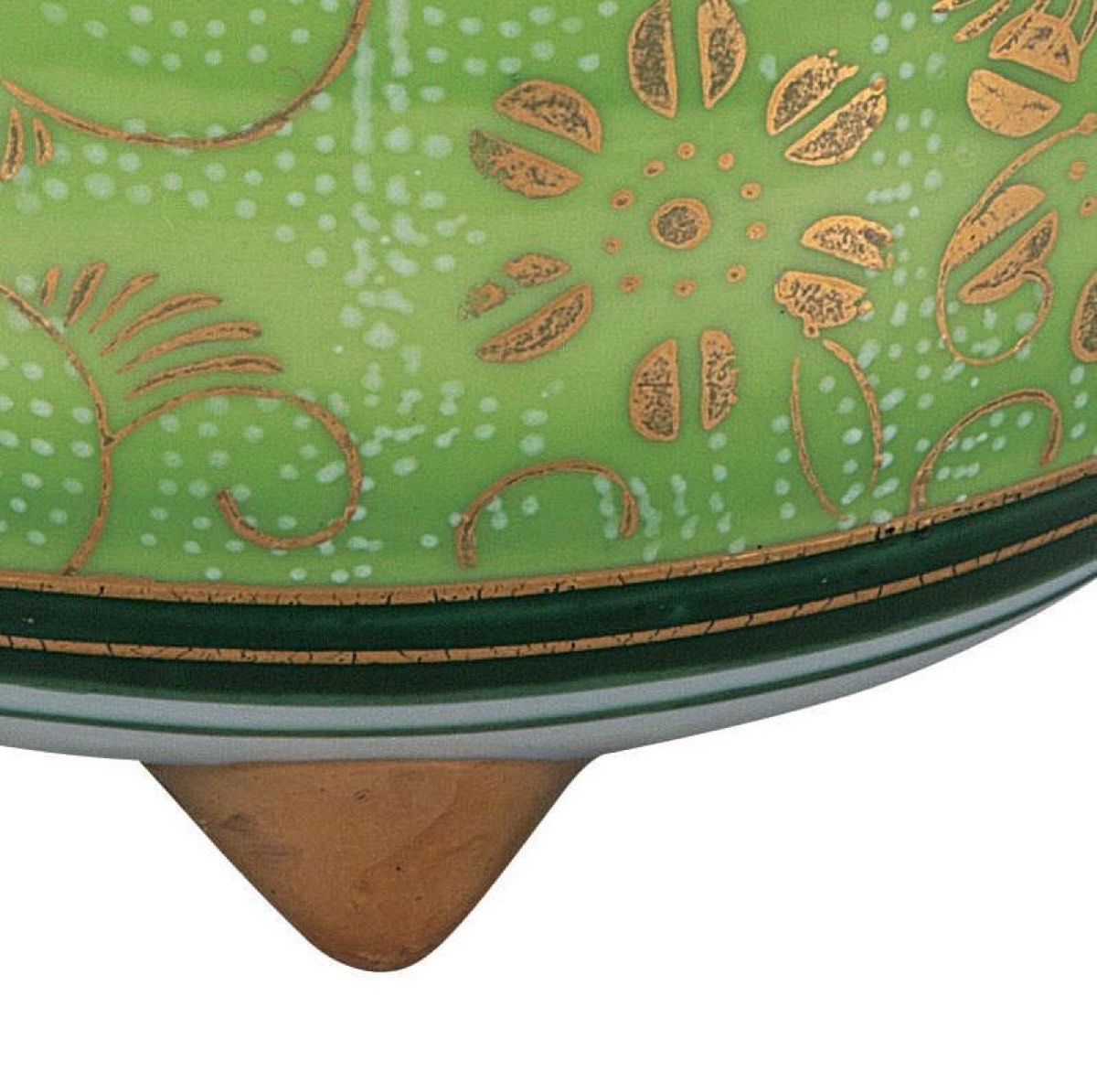 Japanese Incense Burner, Small Kutani Ware White Dot Clematis Porcelain Koro — view 6