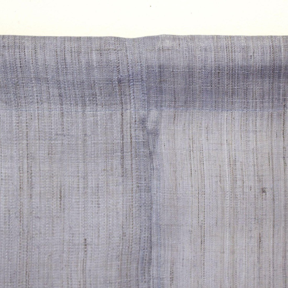 Japanese Linen Noren Curtain, Clematis Wisteria Motif, Hand-Dyed Blue, 33.1 x 47.2 in — view 5
