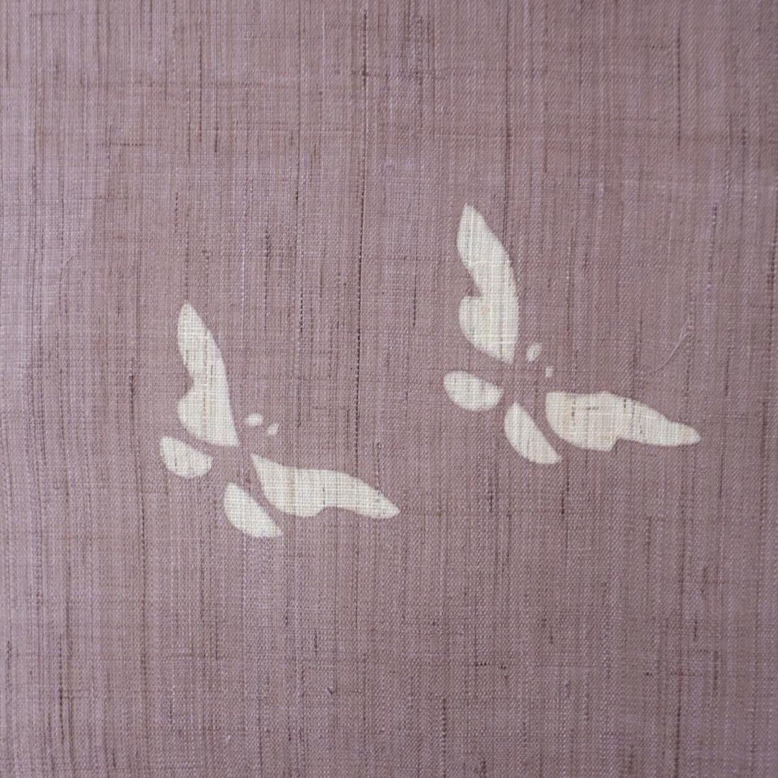 Japanese Linen Noren Curtain, Grape Butterfly Motif, Shiso Gray, 33.1 x 47.2 in — view 7