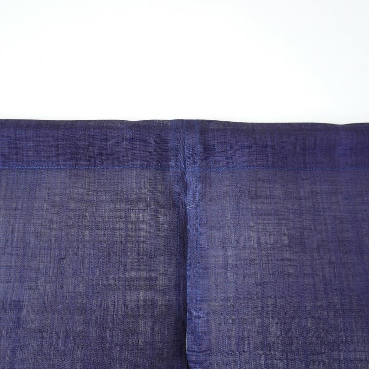 Japanese Linen Noren Curtain, Indigo Cat Motif, Taisho-era Design, 33.1 x 47.2 in — view 6