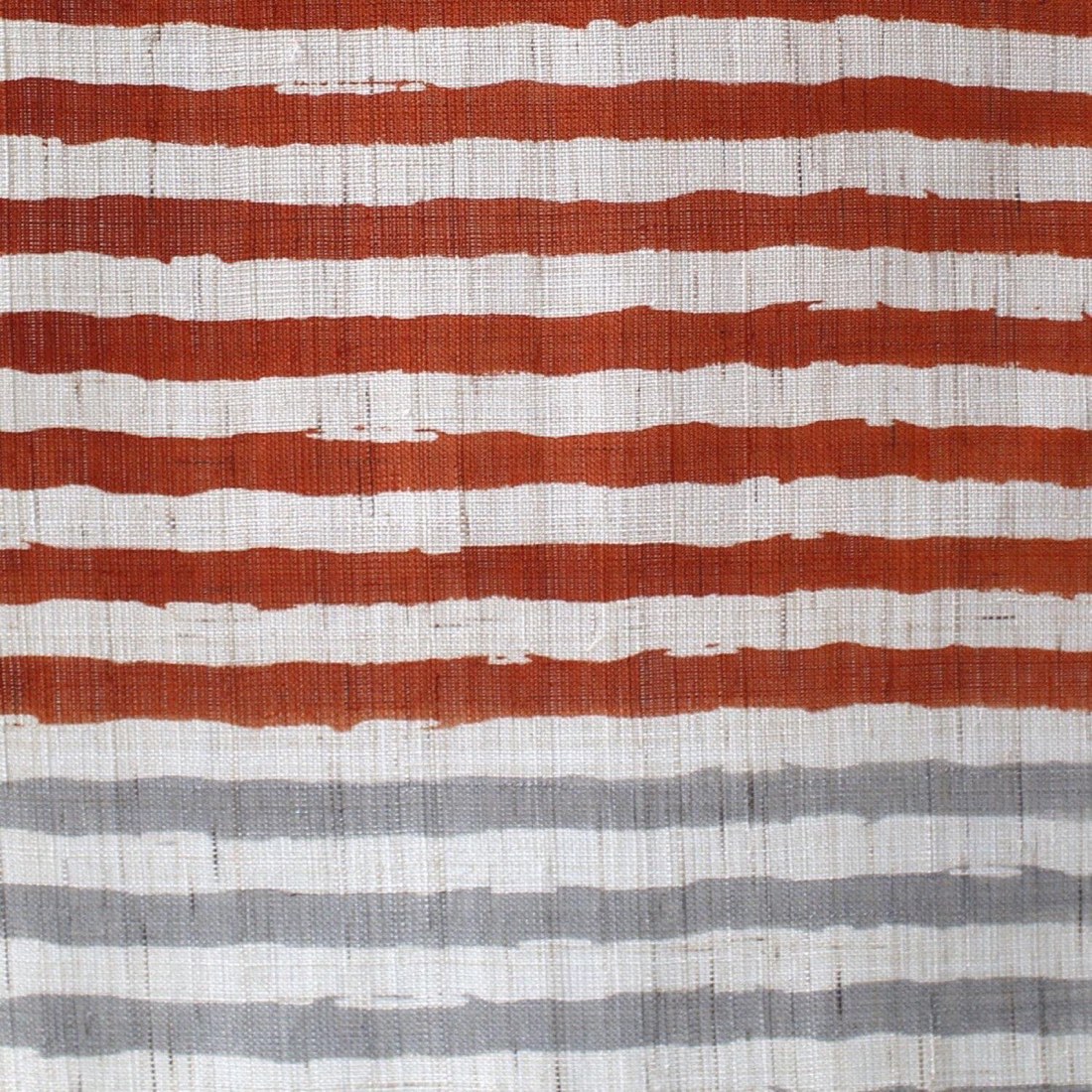 Japanese Linen Noren Curtain, Modern Orange Gray Stripe, 33.1 x 59.1 in — view 6