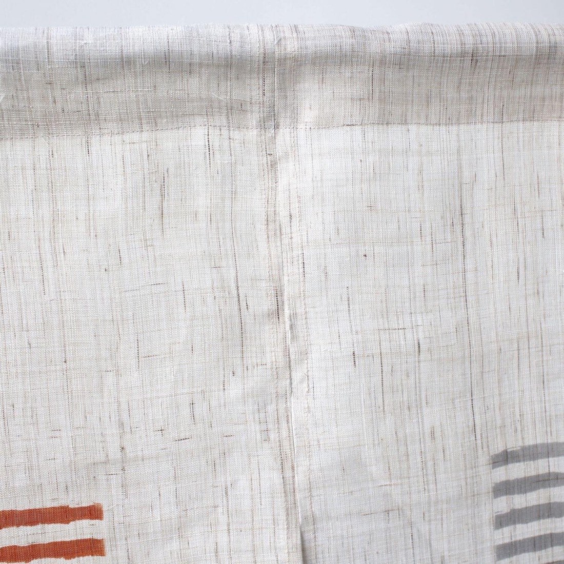 Japanese Linen Noren Curtain, Modern Orange Gray Stripe, 33.1 x 59.1 in — view 8