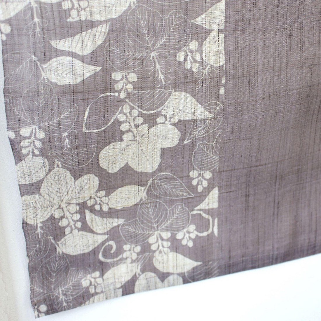 Japanese Linen Noren Curtain, Paulownia Pattern, Shiso Gray, 100% Linen, Made in Japan — view 7