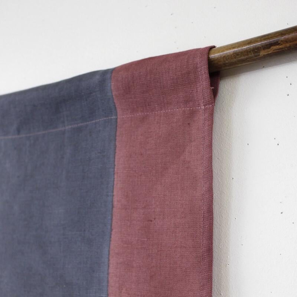 Japanese Linen Noren Curtain, Rabbit Motif, Deep Crimson, Ibira Weave Home Decor — view 4