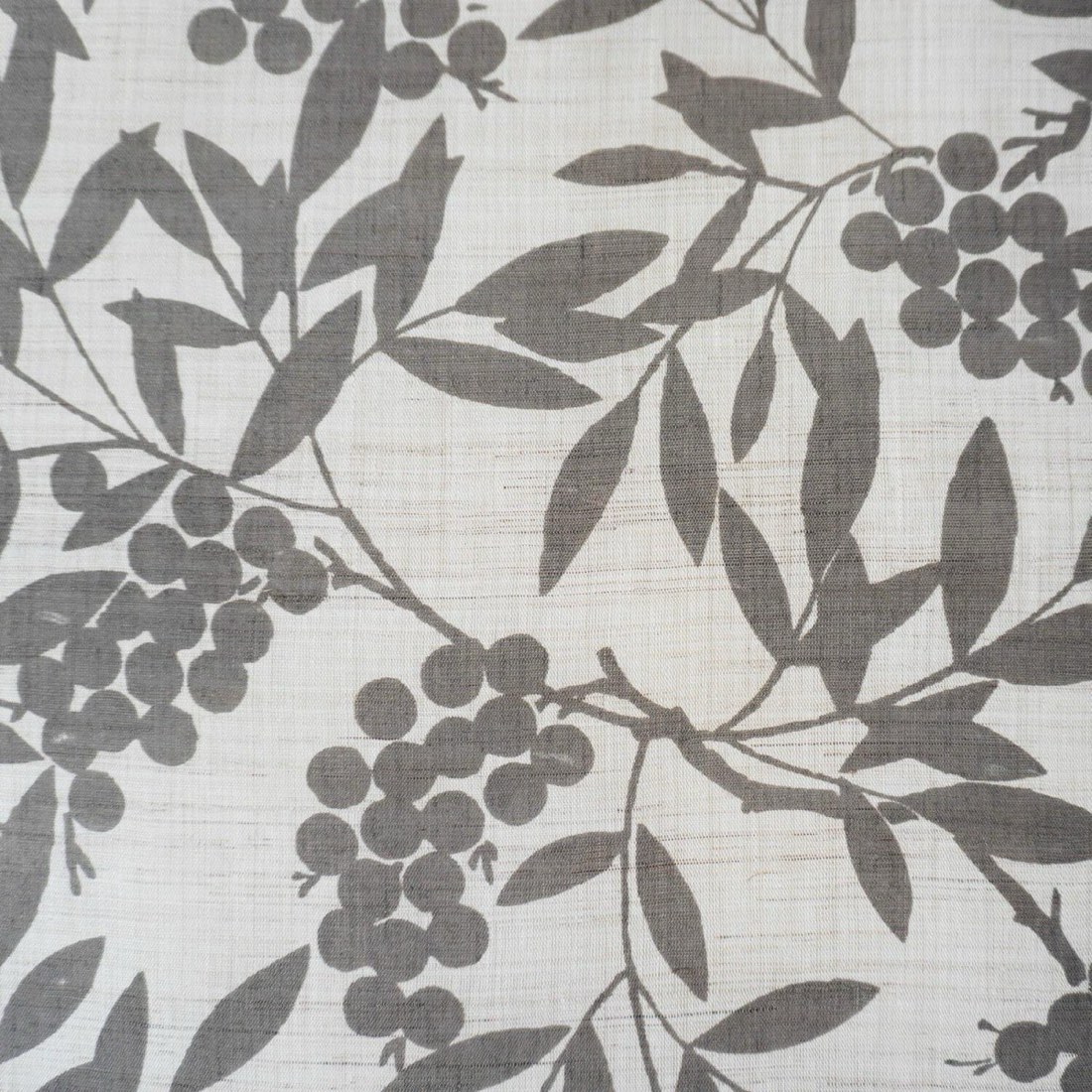 Japanese Linen Noren Curtain, Red Nanten Motif, Handwoven Iono Fabric, 33.1 x 59.1 in — view 6