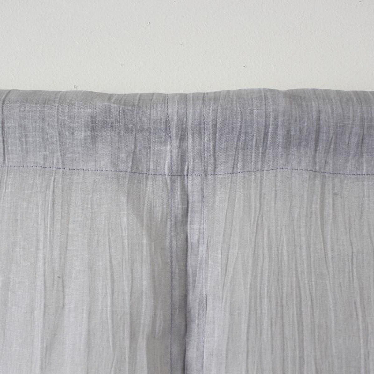 Japanese Linen Noren Curtain, Snow Rabbit Motif, Pine Soot Gray, Chijimi Cloth — view 4