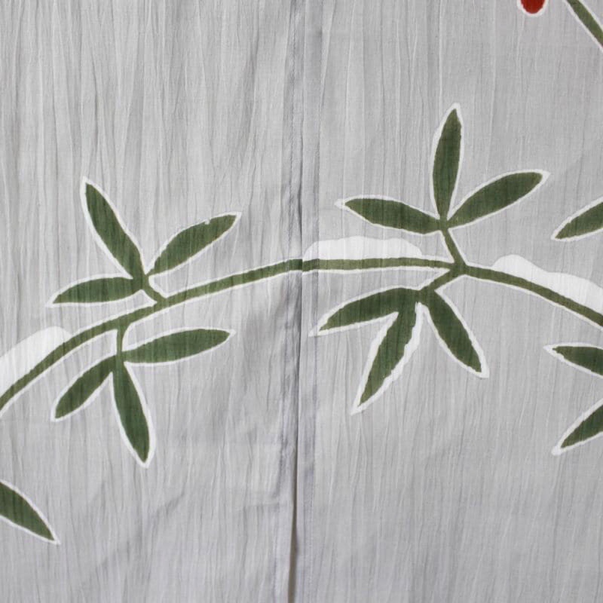 Japanese Linen Noren Curtain, Snow Rabbit Motif, Pine Soot Gray, Chijimi Cloth — view 7