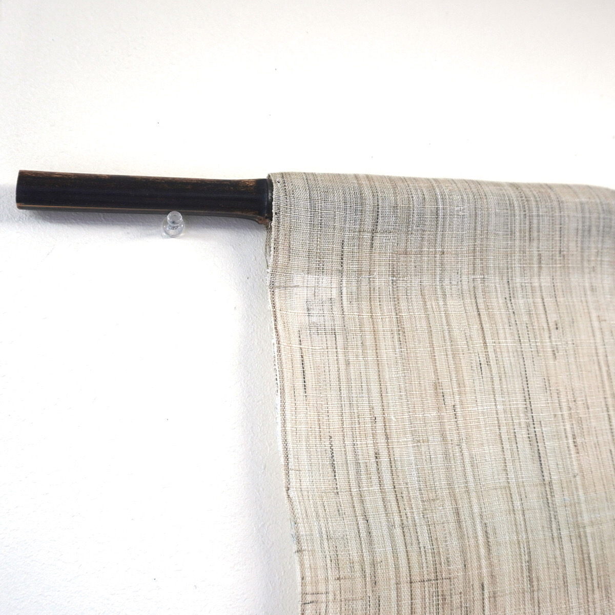 Japanese Linen Noren Curtain, Triple Panel, Half-Dyed Indigo, Grey & Sky Blue, 33.1 x 47.2 in, Handwoven Ramie, Made in Japan — view 5