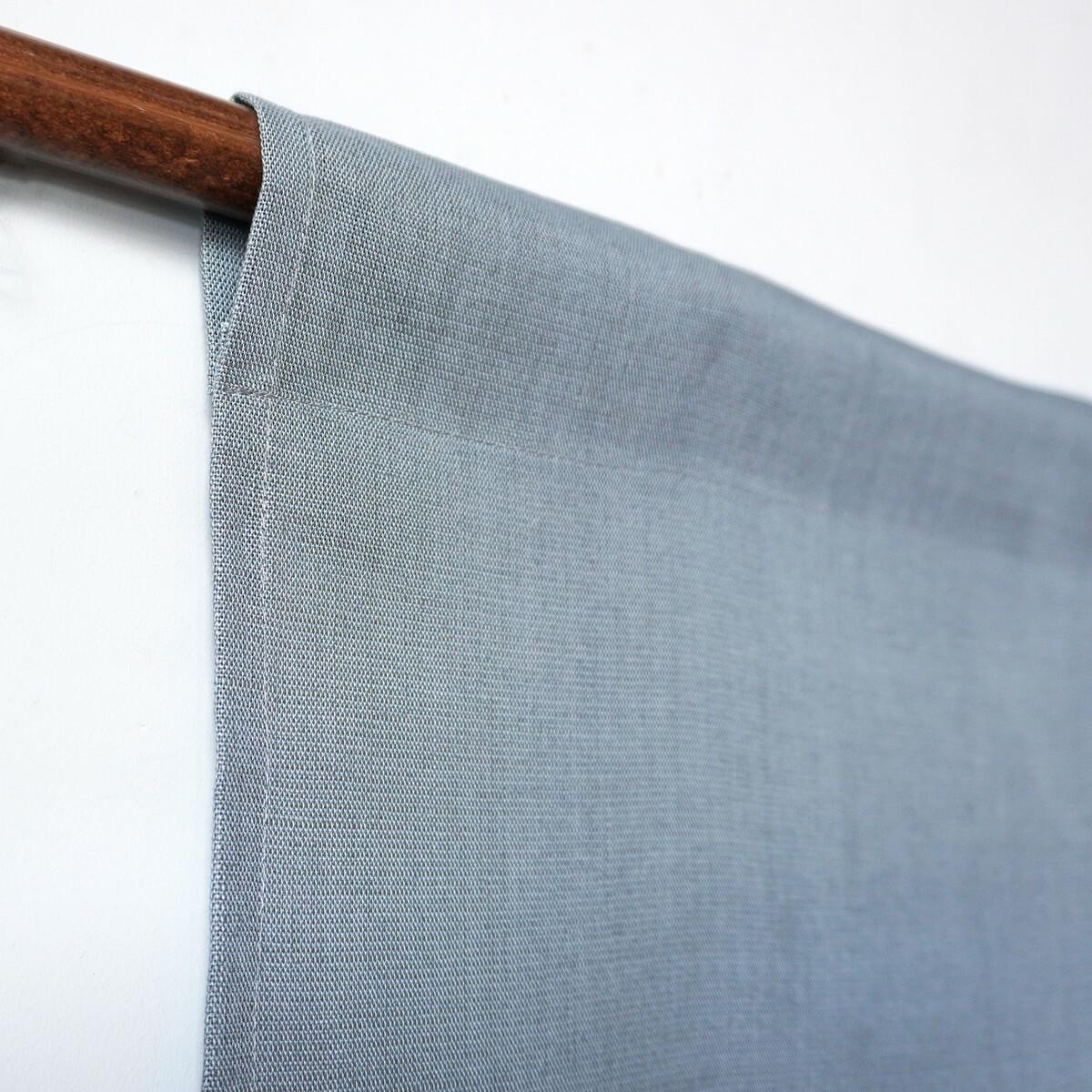 Japanese Linen Noren Door Curtain, Blue Gray Stripe Komon, 33.1 x 59.1 in — view 5