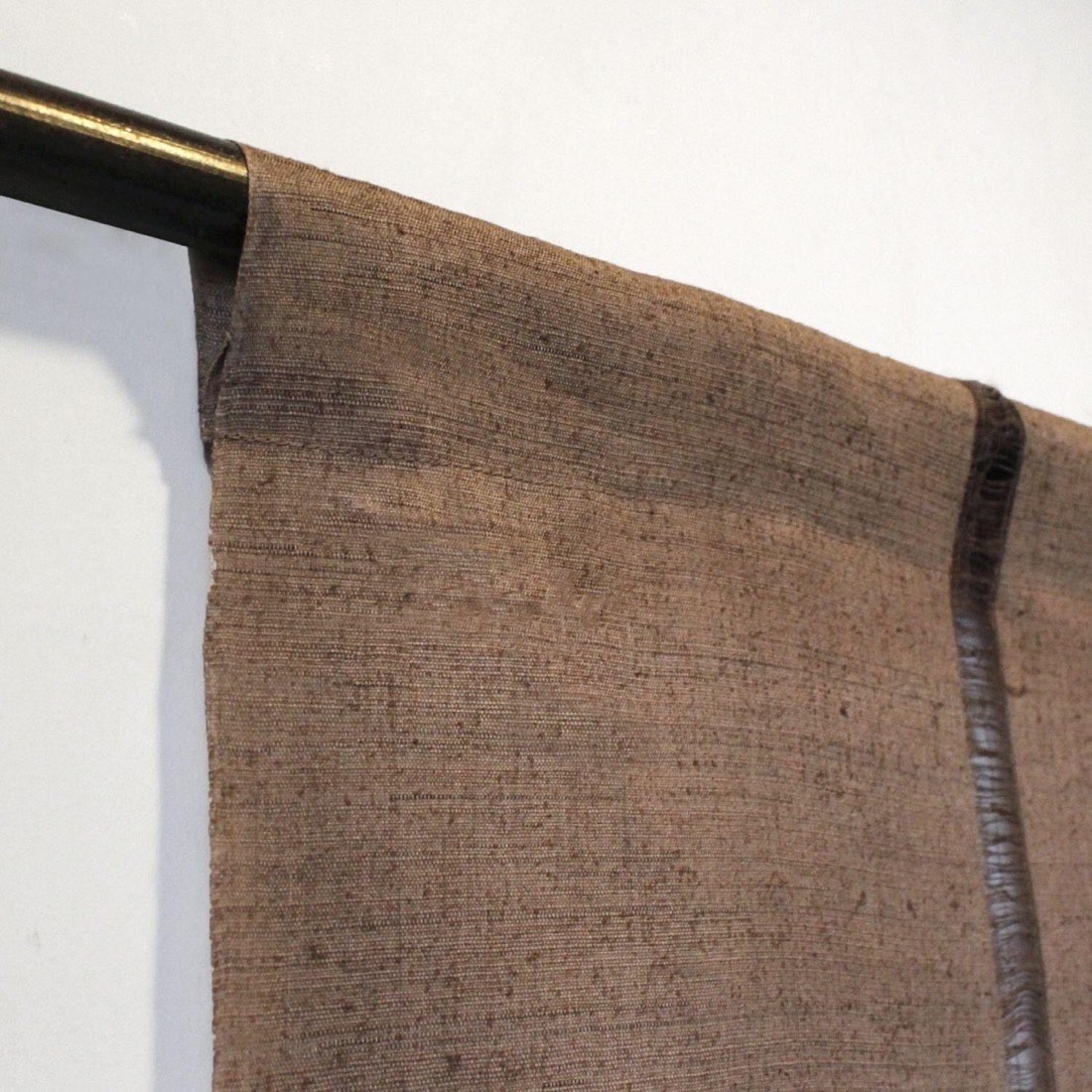 Japanese Linen Noren Door Curtain, Kakishibu Brown, 35.4 x 59.1 in, Made in Japan — view 4