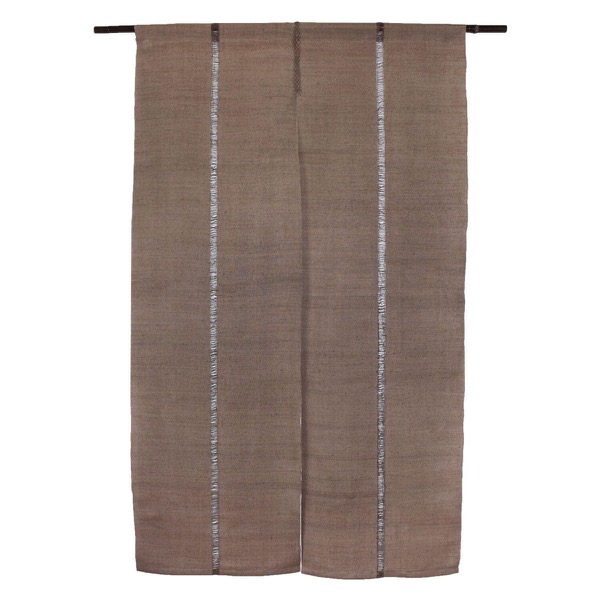 Japanese Linen Noren Door Curtain, Kakishibu Brown, 35.4 x 59.1 in, Made in Japan