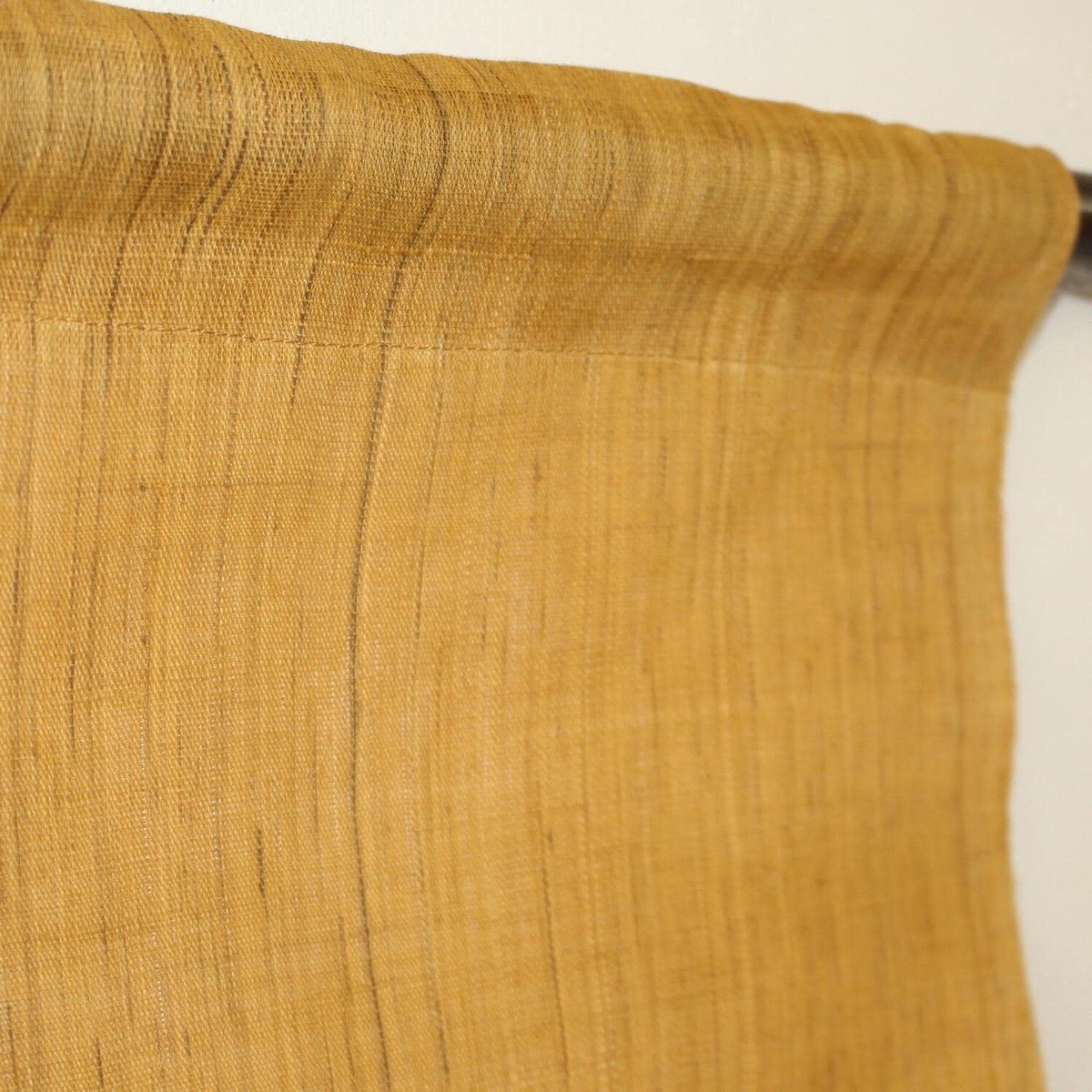Japanese Linen Noren Door Curtain, Mustard Arabesque Pattern, 35.4 x 47.2 in — view 5