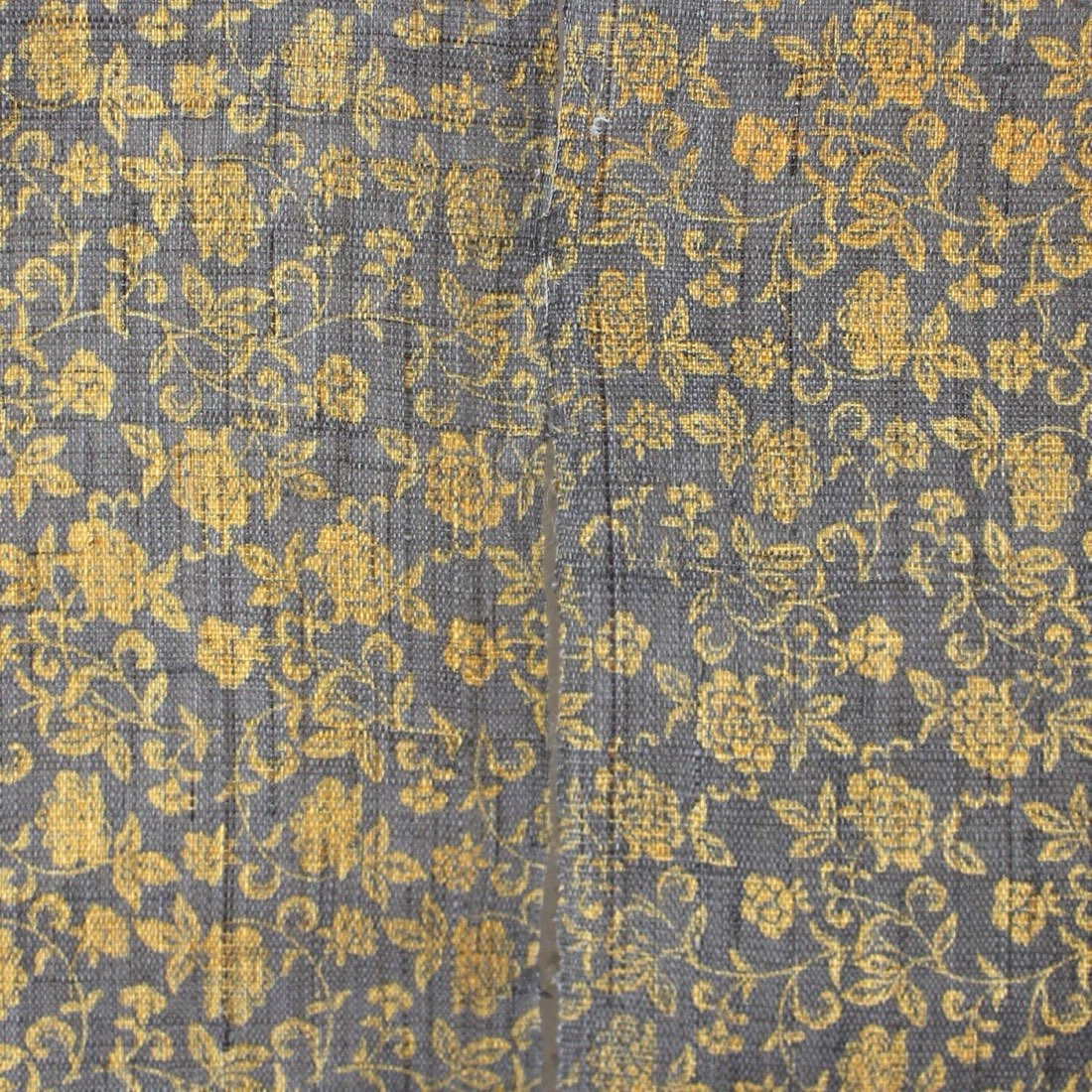 Japanese Linen Noren Door Curtain, Mustard Arabesque Pattern, 35.4 x 47.2 in — view 6