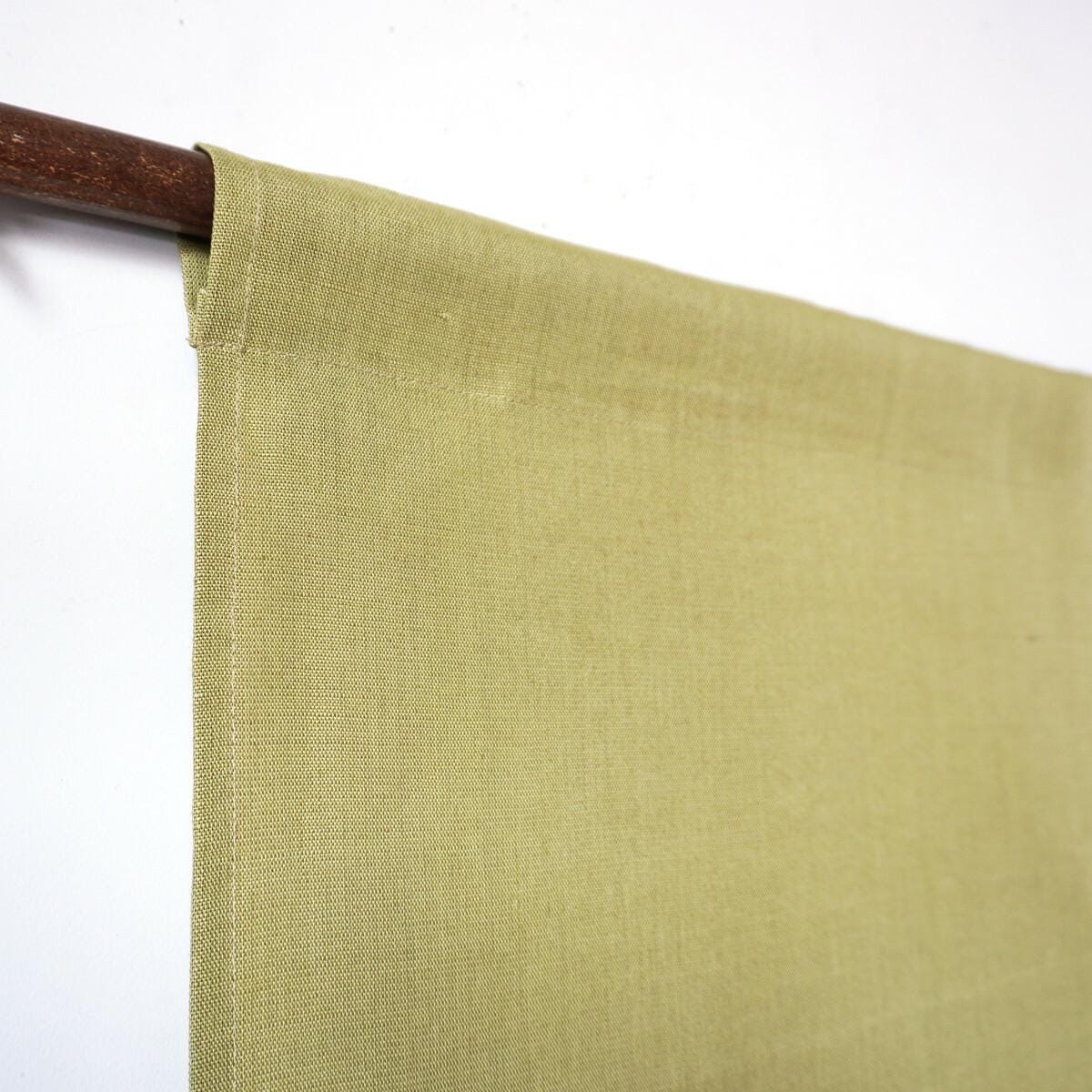 Japanese Linen Noren Door Curtain, Rapeseed Yellow Stripe Komon, 33.1 x 59.1 in — view 4