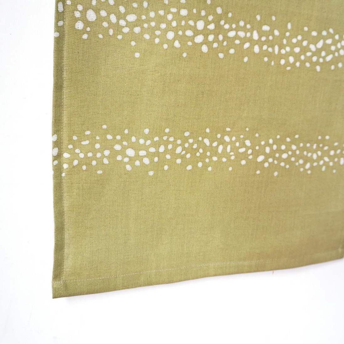 Japanese Linen Noren Door Curtain, Rapeseed Yellow Stripe Komon, 33.1 x 59.1 in — view 7