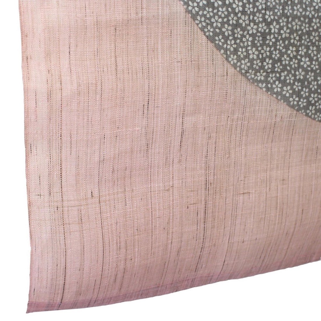 Japanese Linen Noren Door Curtain, Round Sakura Pattern, Pink Pine Soot (35.4 x 47.2 in) — view 6