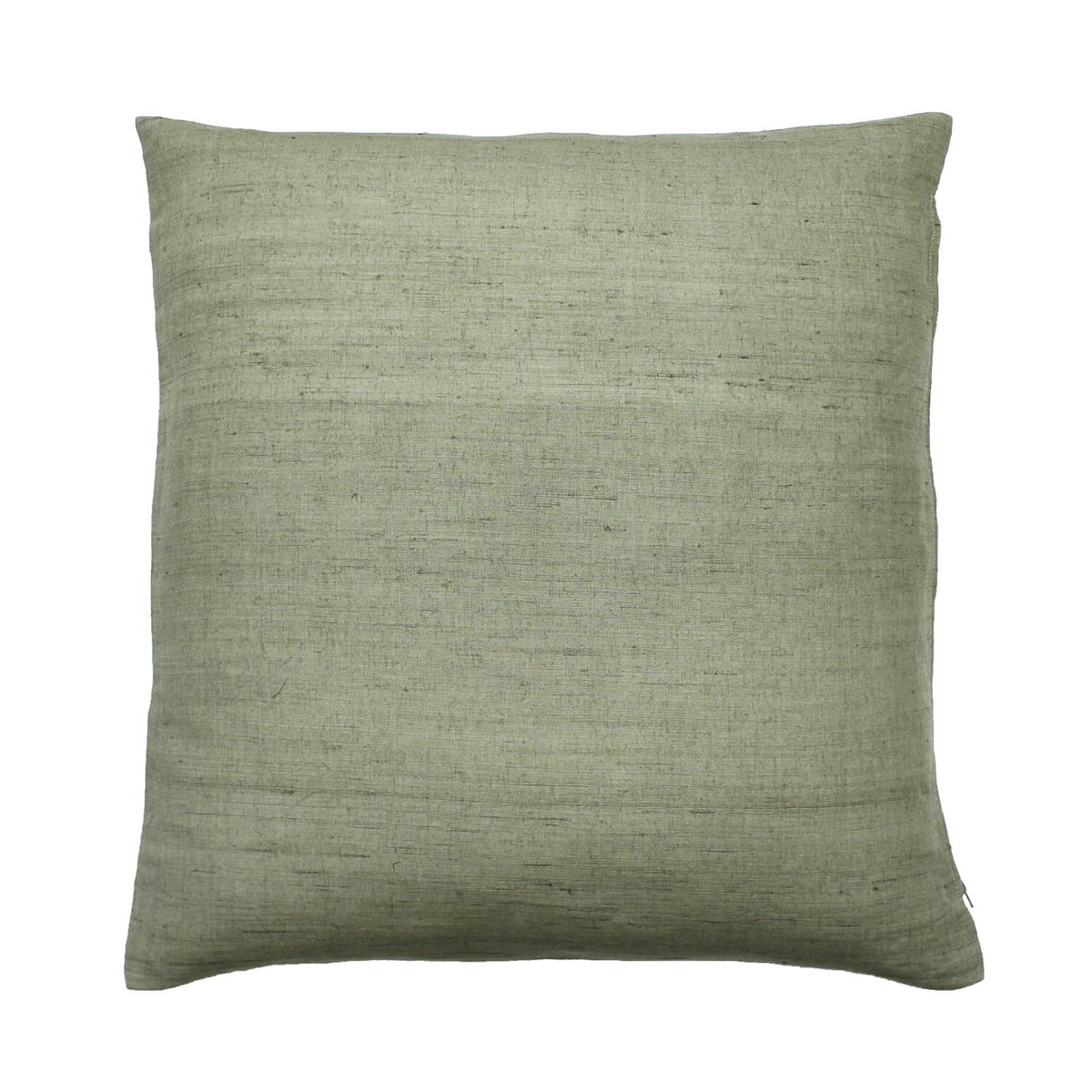 Japanese Linen Zabuton Floor Cushion Cover, Plain Grey-Green, 21.7 x 23.2 in, Iono Weave, Made in Japan — view 3