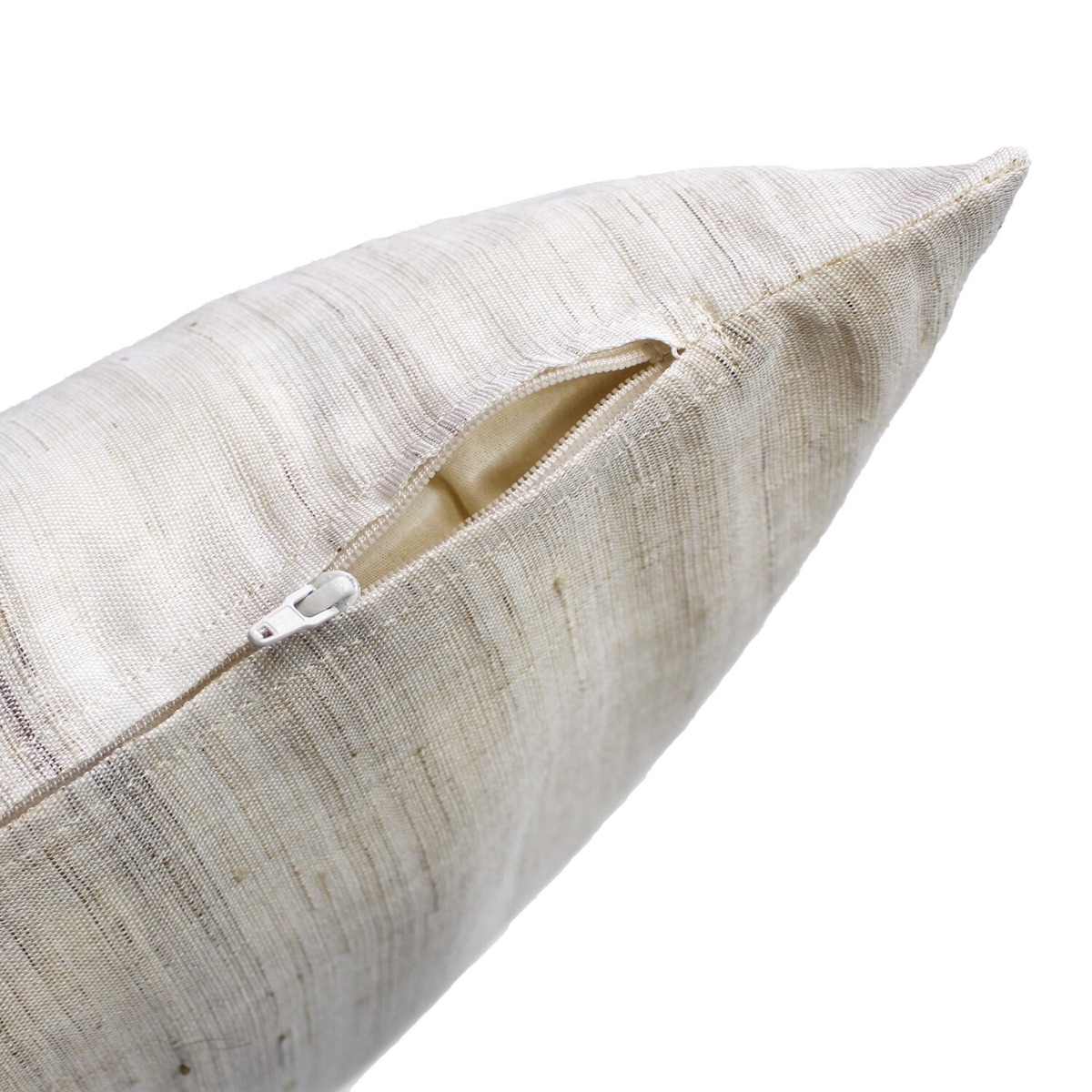Japanese Linen Zabuton Floor Cushion Cover, Plain Natural Ecru, 21.7 x 23.2 in, Iono Weave, Made in Japan — view 5