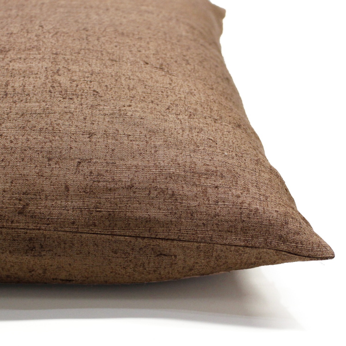Japanese Linen Zabuton Floor Cushion Cover, Plain Persimmon Tan, 21.7 x 23.2 in, Iono Weave, Made in Japan — view 4