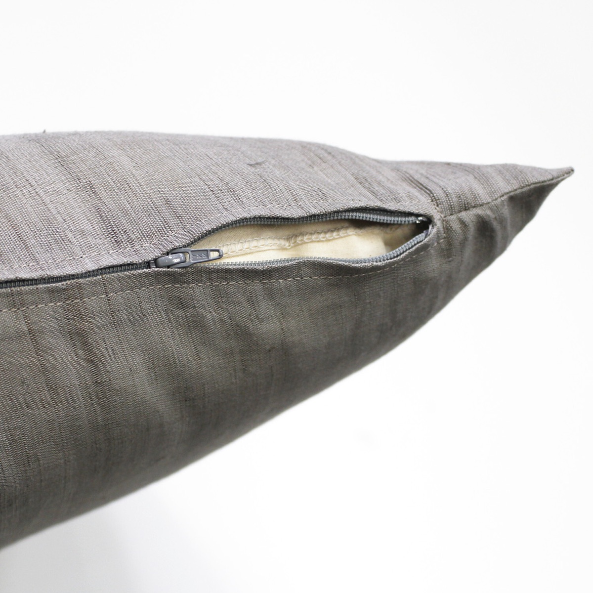 Japanese Linen Zabuton Floor Cushion Cover, Plain Pine-Soot Charcoal, 21.7 x 23.2 in, Iono Weave, Made in Japan — view 5