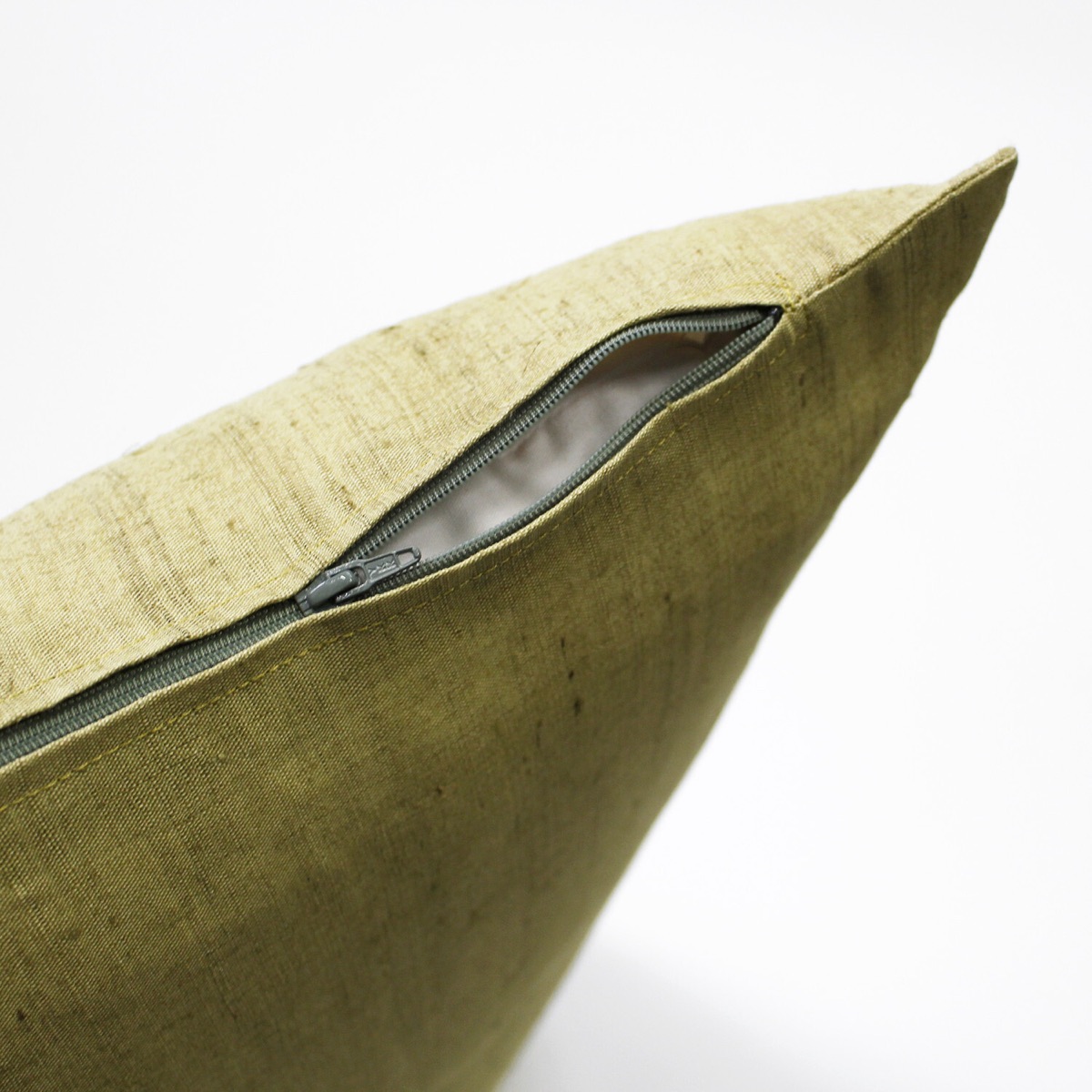 Japanese Linen Zabuton Floor Cushion Cover, Plain Rapeseed Yellow, 21.7 x 23.2 in, Iono Weave, Made in Japan — view 5