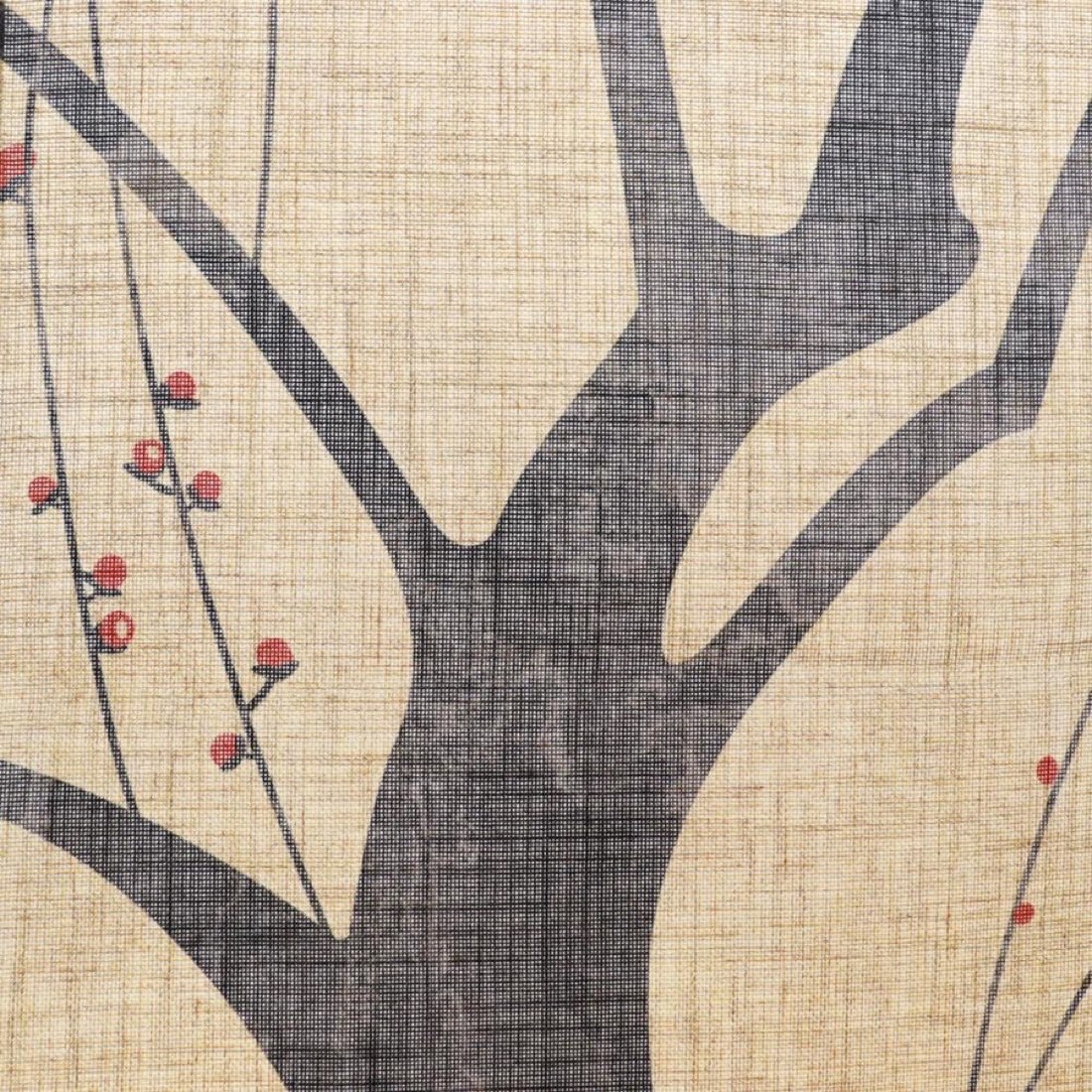 Japanese Noren Curtain, Red Plum Flowing Water Print, 33.5 x 59.1 in — view 3