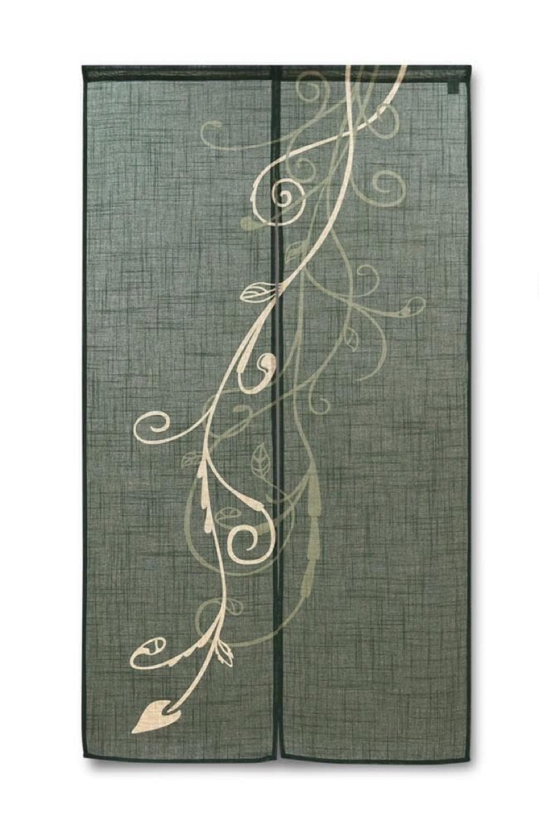 Japanese Noren Door Curtain, Arabesque Pattern, 33.5 x 59.1 in, Made in Japan — view 2