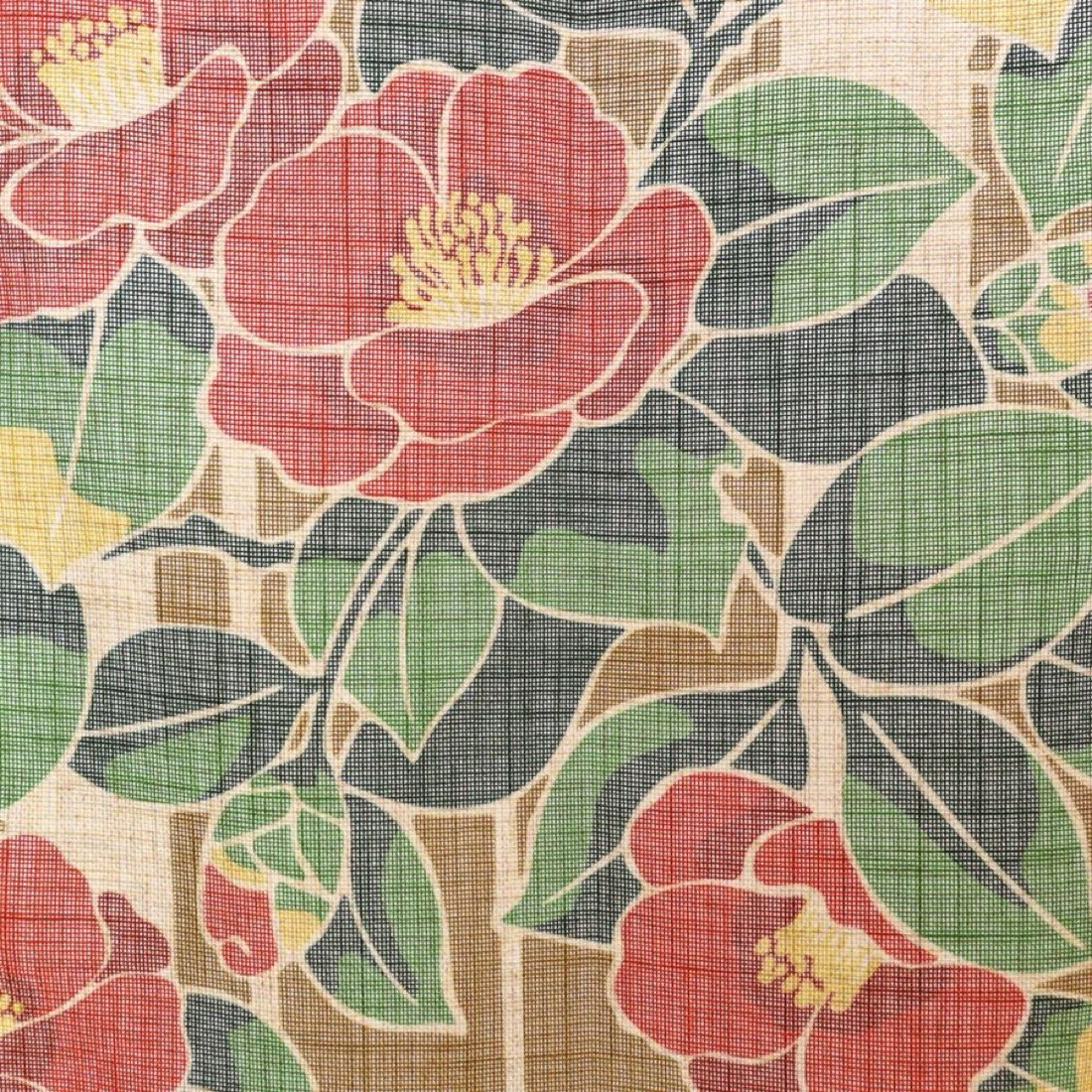 Japanese Noren Door Curtain, Bamboo and Camellia, 33.5 x 35.4 in, Made in Japan — view 6