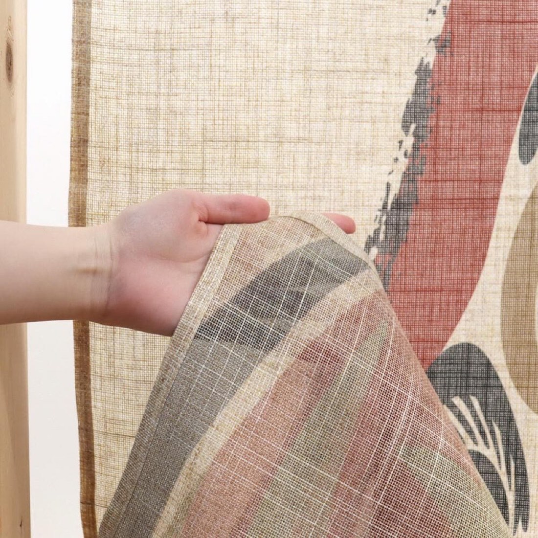 Japanese Noren Door Curtain, Daruma Brushstroke, 33.5 x 59.1 in, Made in Japan — view 3