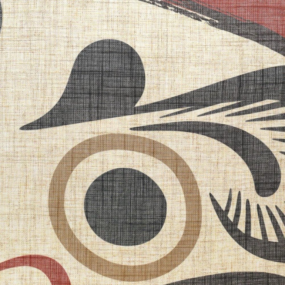 Japanese Noren Door Curtain, Daruma Brushstroke, 33.5 x 59.1 in, Made in Japan — view 4