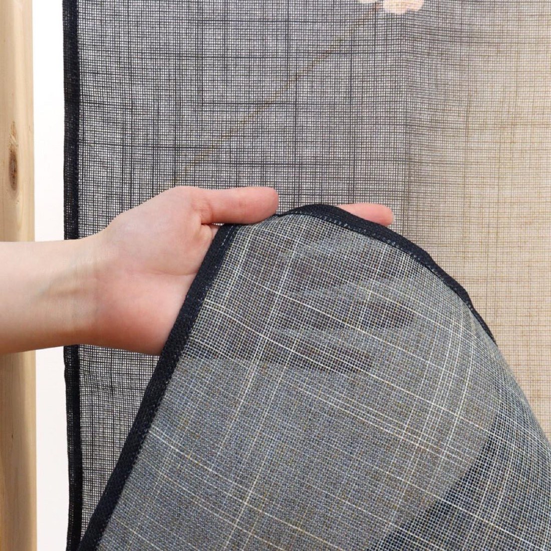 Japanese Noren Door Curtain, Evening Sakura, 33.5 x 35.4 in, Made in Japan — view 4