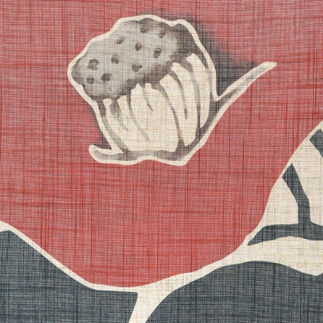 Japanese Noren Door Curtain, Flowing Line Camellia, 33.5 x 59.1 in, Made in Japan — view 5