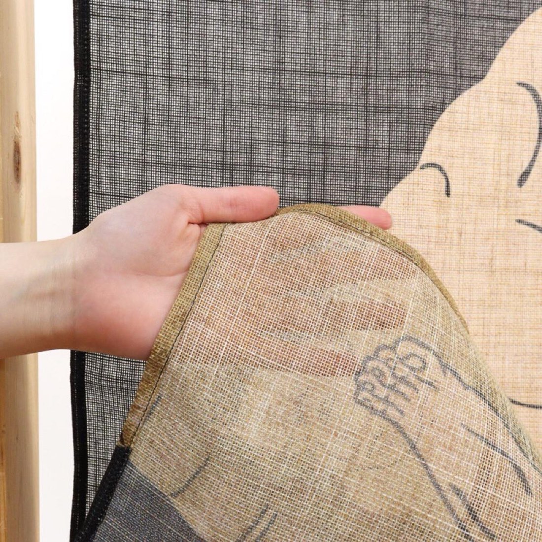 Japanese Noren Door Curtain, Grand Sumo, 33.5 x 35.4 in, Made in Japan — view 3