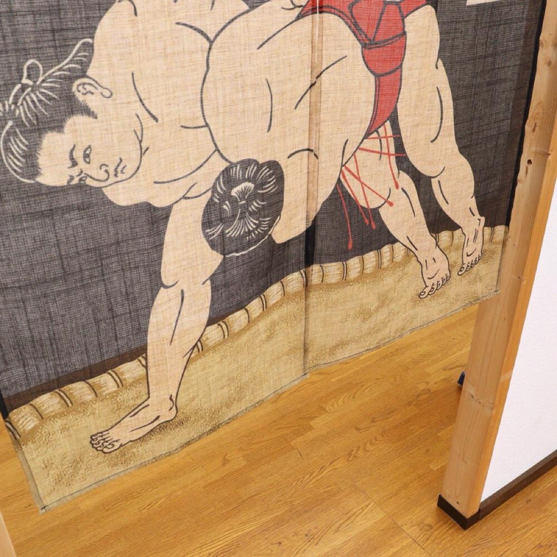 Japanese Noren Door Curtain, Grand Sumo, 33.5 x 35.4 in, Made in Japan — view 5
