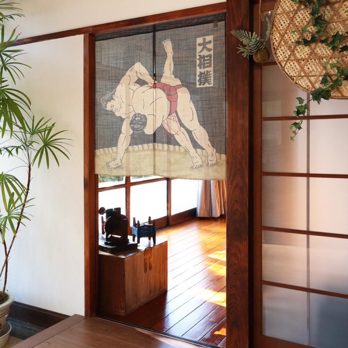 Japanese Noren Door Curtain, Grand Sumo, 33.5 x 35.4 in, Made in Japan — view 8