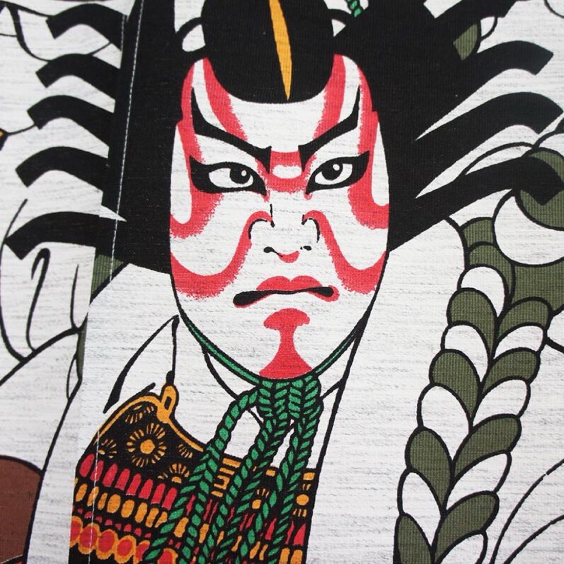 Japanese Noren Door Curtain, Kabuki Figure, 33.5 x 59.1 in, Made in Japan — view 4