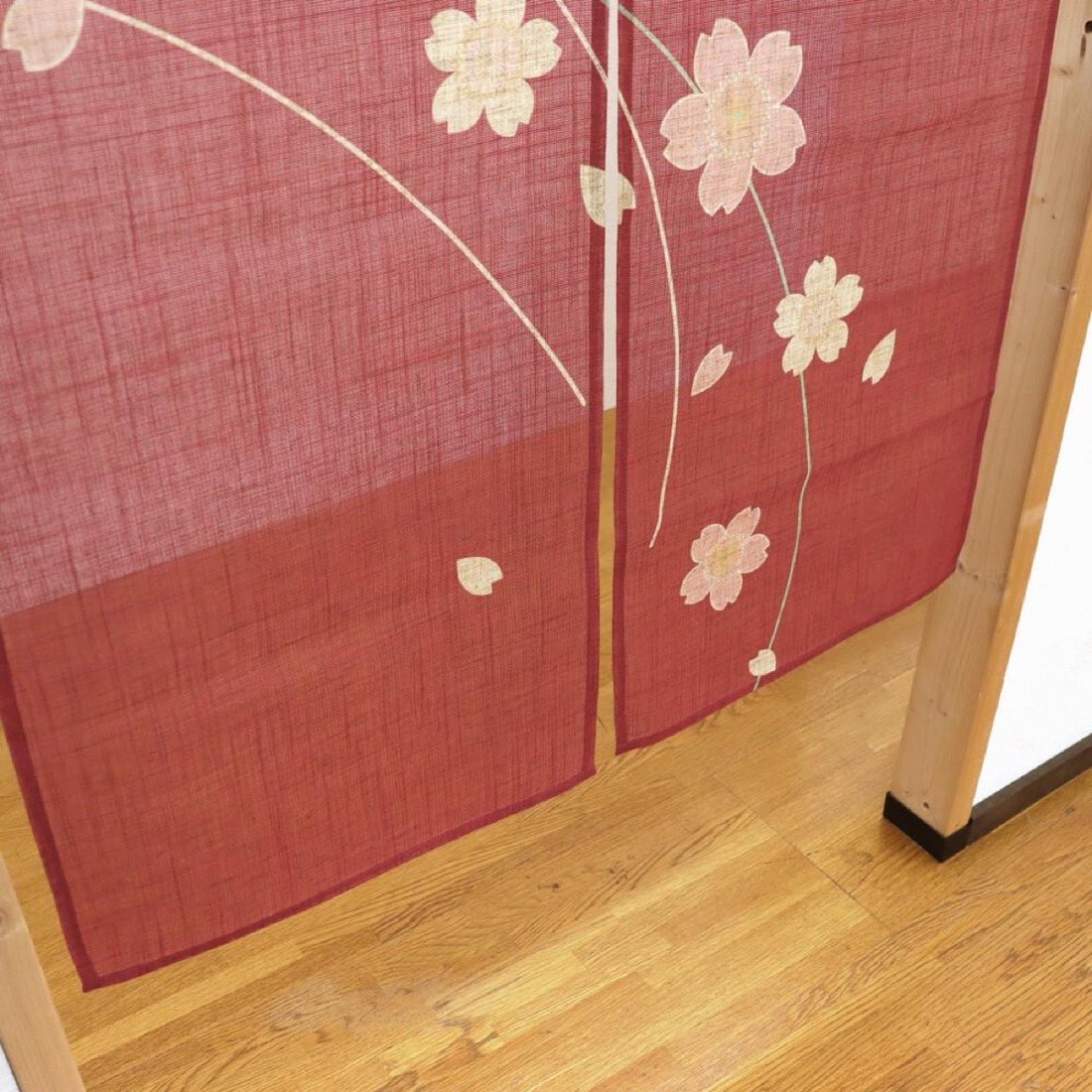 Japanese Noren Door Curtain, Line Sakura, 33.5 x 59.1 in, Made in Japan — view 6