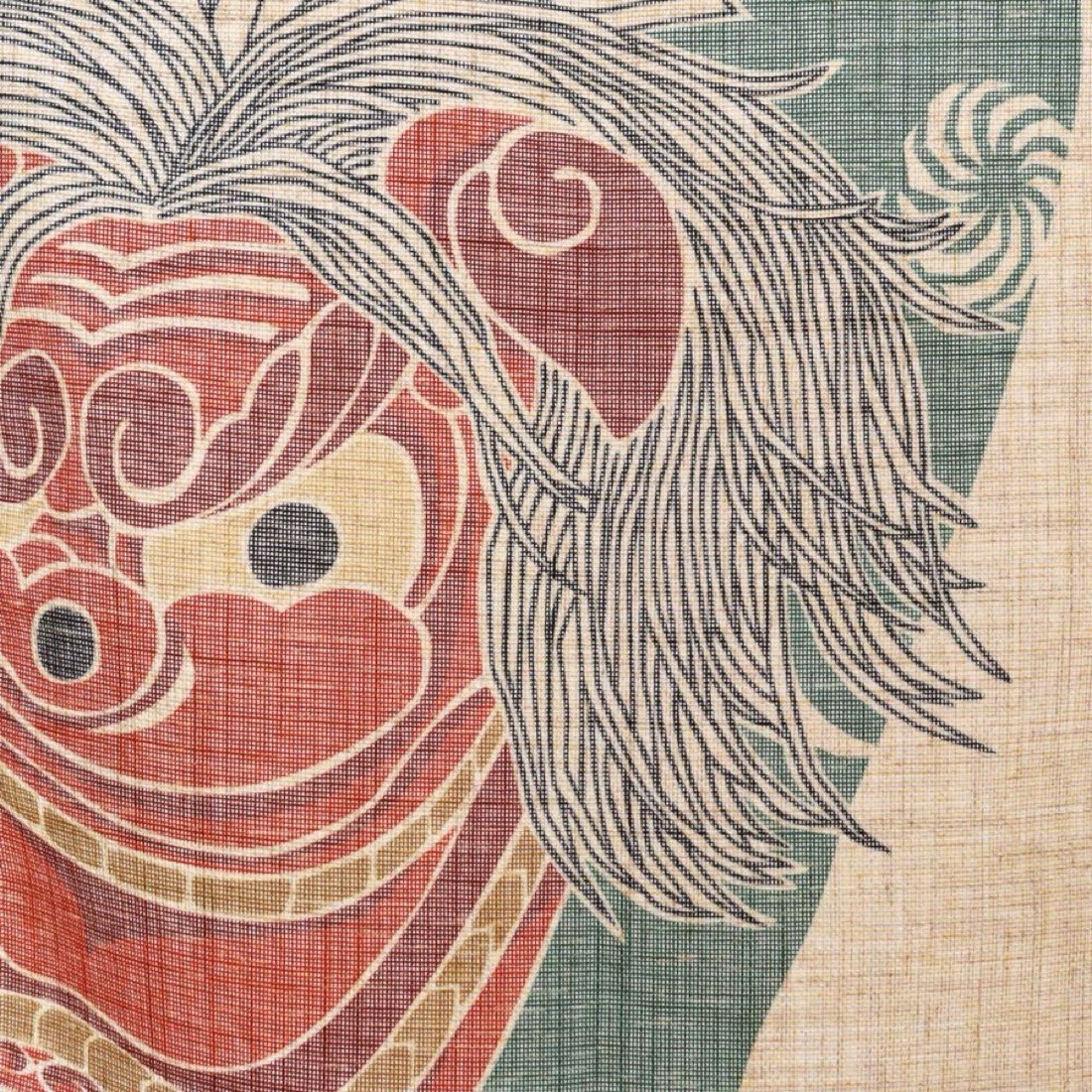 Japanese Noren Door Curtain, Lion Dance, 33.5 x 35.4 in, Made in Japan — view 5