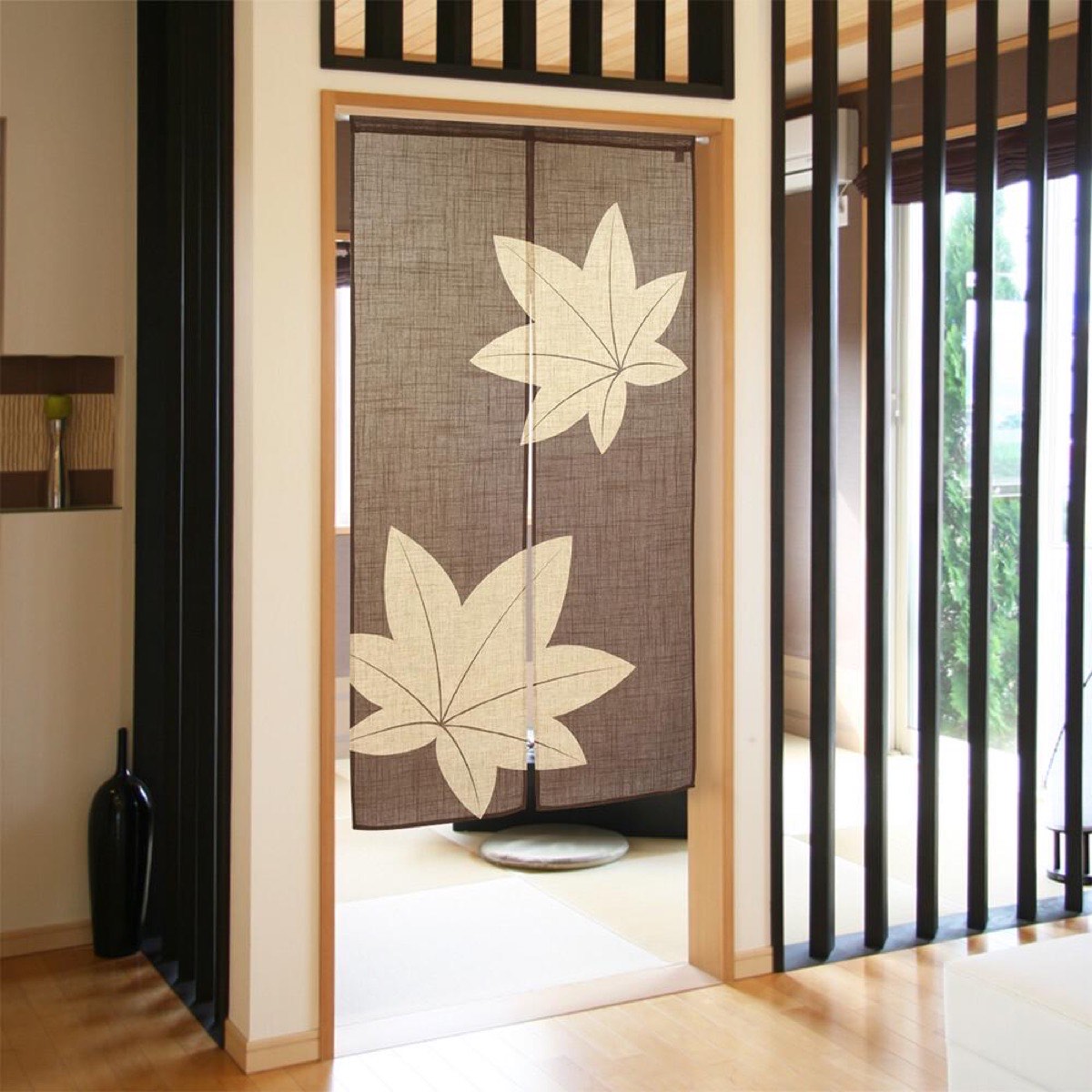 Japanese Noren Door Curtain, Maple Leaves, 33.5 x 59.1 in, Made in Japan — view 3