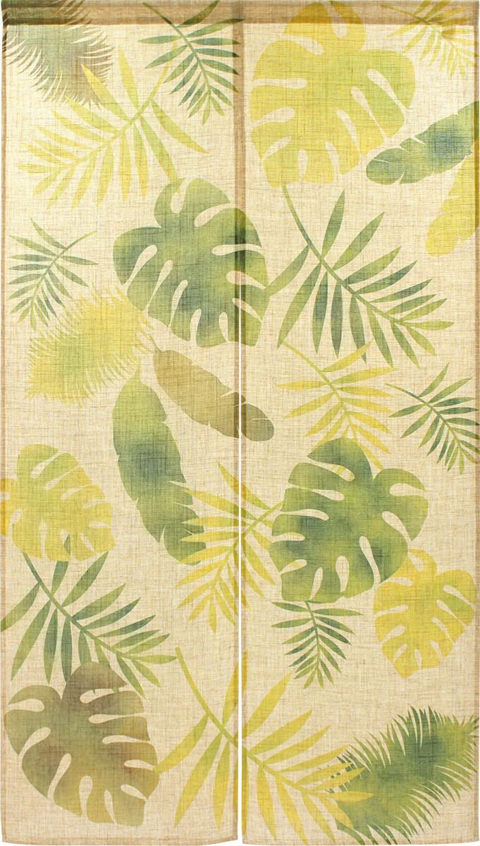Japanese Noren Door Curtain, Monstera, 33.5 x 59.1 in, Made in Japan — view 2