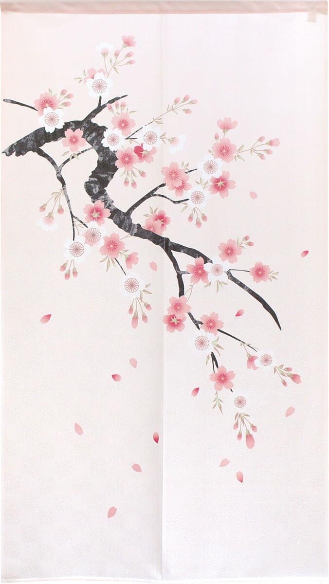 Japanese Noren Door Curtain, Pale Sakura, 33.5 x 59.1 in, Made in Japan — view 2