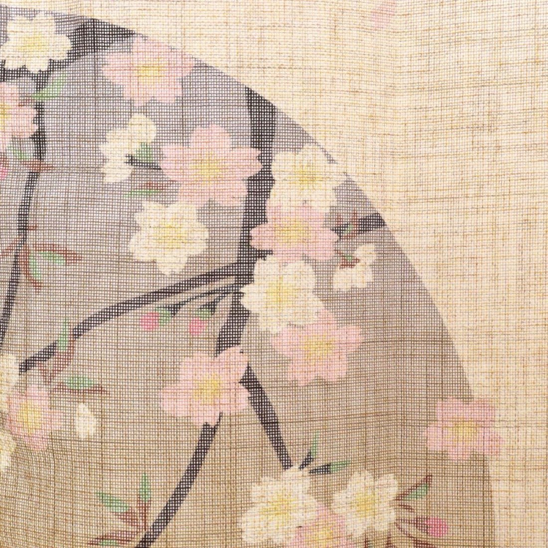 Japanese Noren Door Curtain, Round Window Sakura, 33.5 x 35.4 in, Made in Japan — view 5