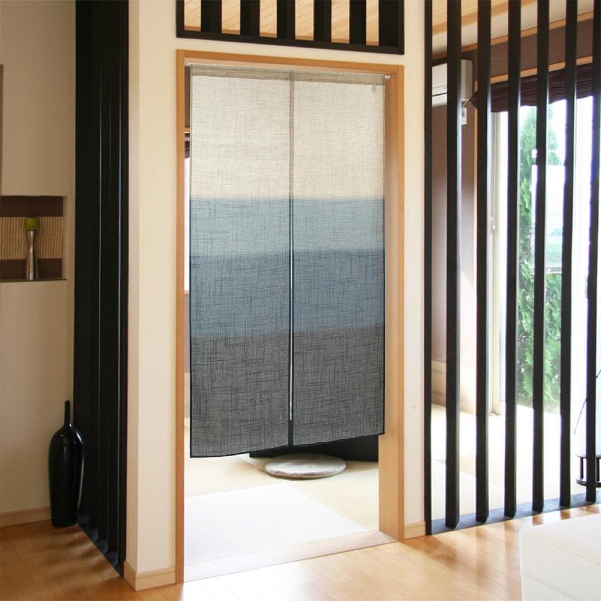 Japanese Noren Door Curtain, Soft Gradient, 33.5 x 59.1 in, Made in Japan — view 1